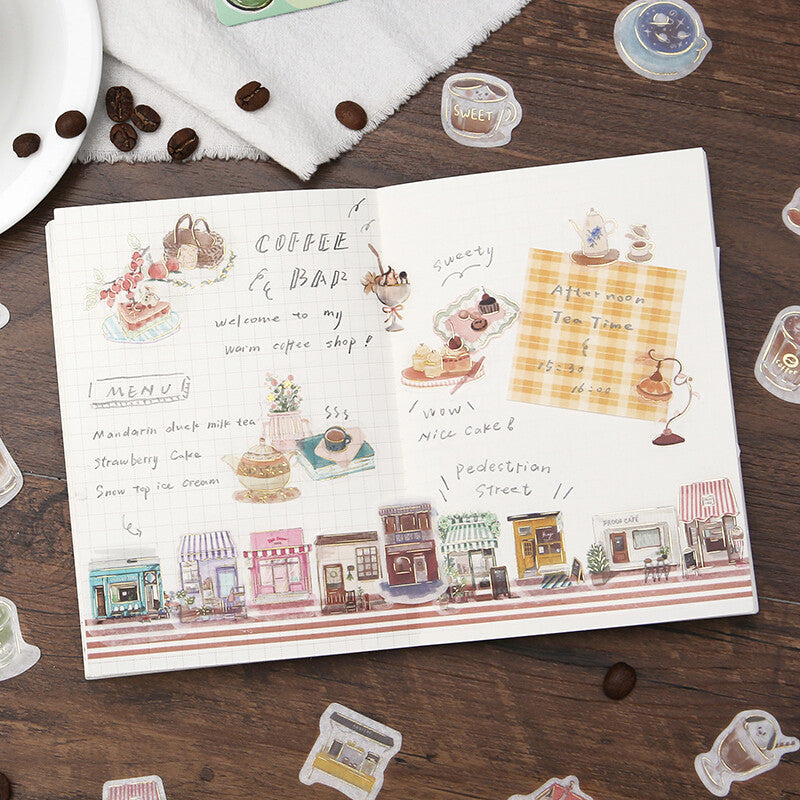 BGM Agenda Sticker Flake Stickers | Cafe Crawl - Simple Paper
