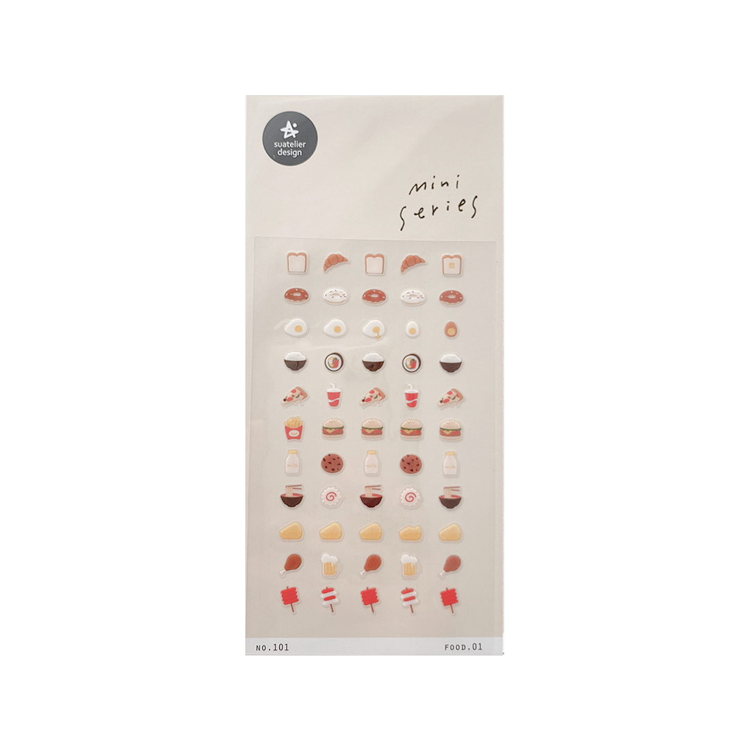 Suatelier Mini Series Stickers | No. 101 | Food 01 - Simple Paper