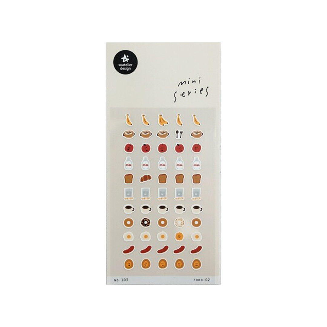 Suatelier Mini Series Stickers | No. 103 | Food 02 - Simple Paper