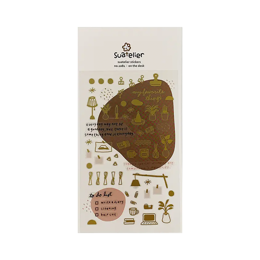 Suatelier Stickers | No. 1081 | On The Desk - Simple Paper