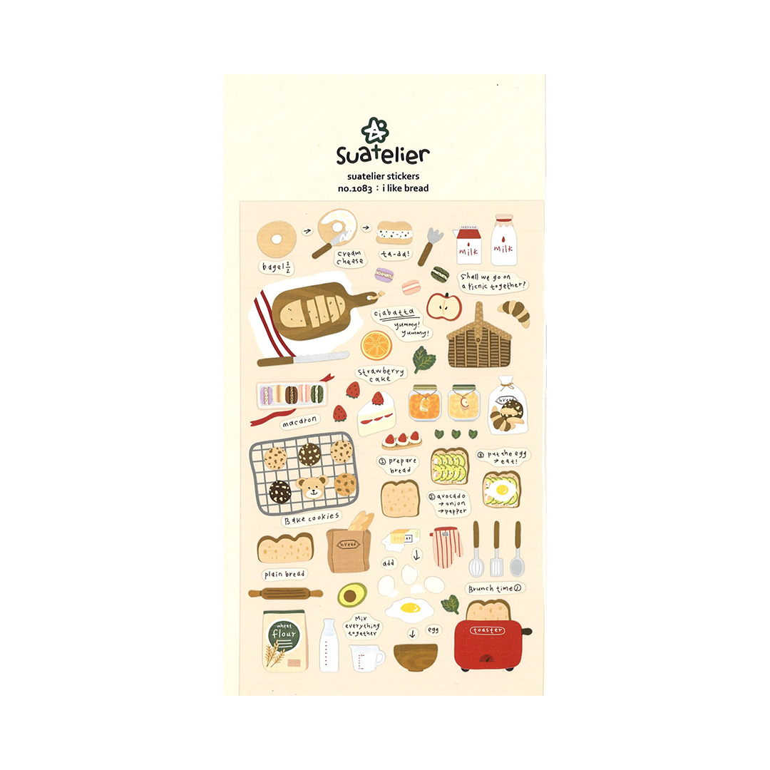 Suatelier Stickers | No. 1083 | I Like Bread - Simple Paper
