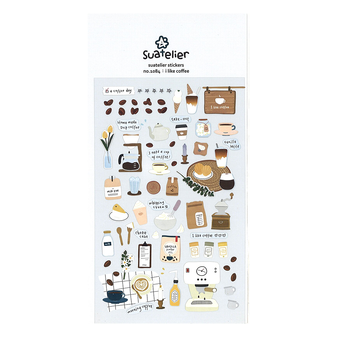 Suatelier Stickers | No. 1084 | I Like Coffee - Simple Paper