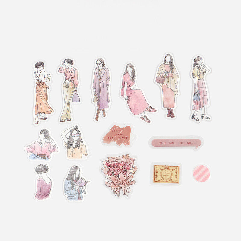 BGM Agenda Sticker Flake Stickers | Coordinate | Warm Tones - Simple Paper
