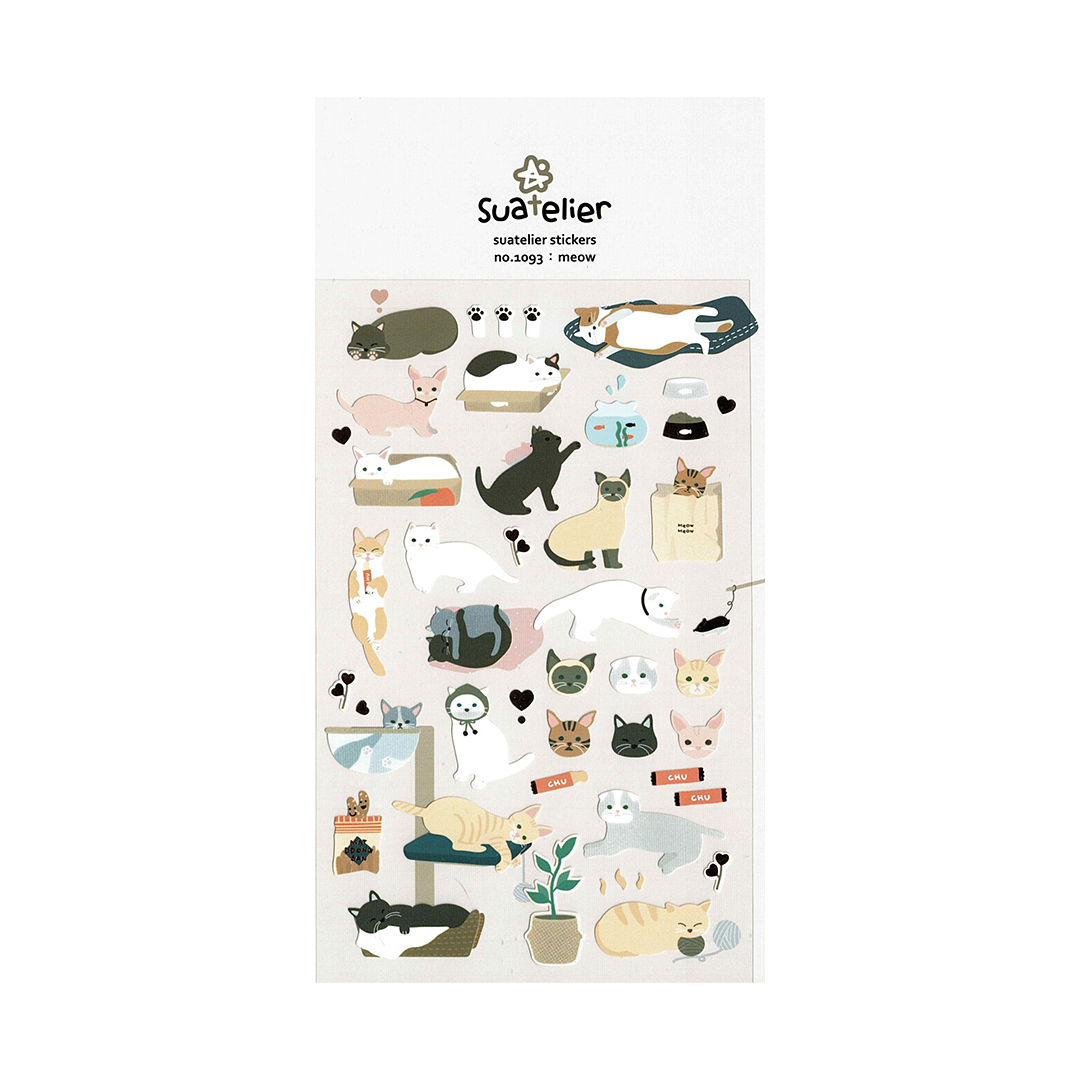 Suatelier Stickers | No. 1093 | Meow - Simple Paper