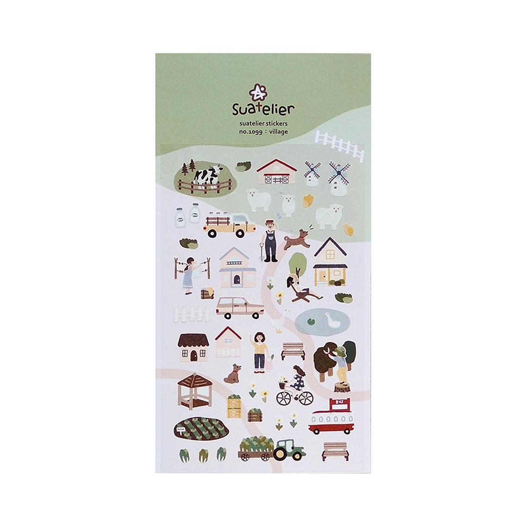 Suatelier Stickers | No. 1099 | Village - Simple Paper