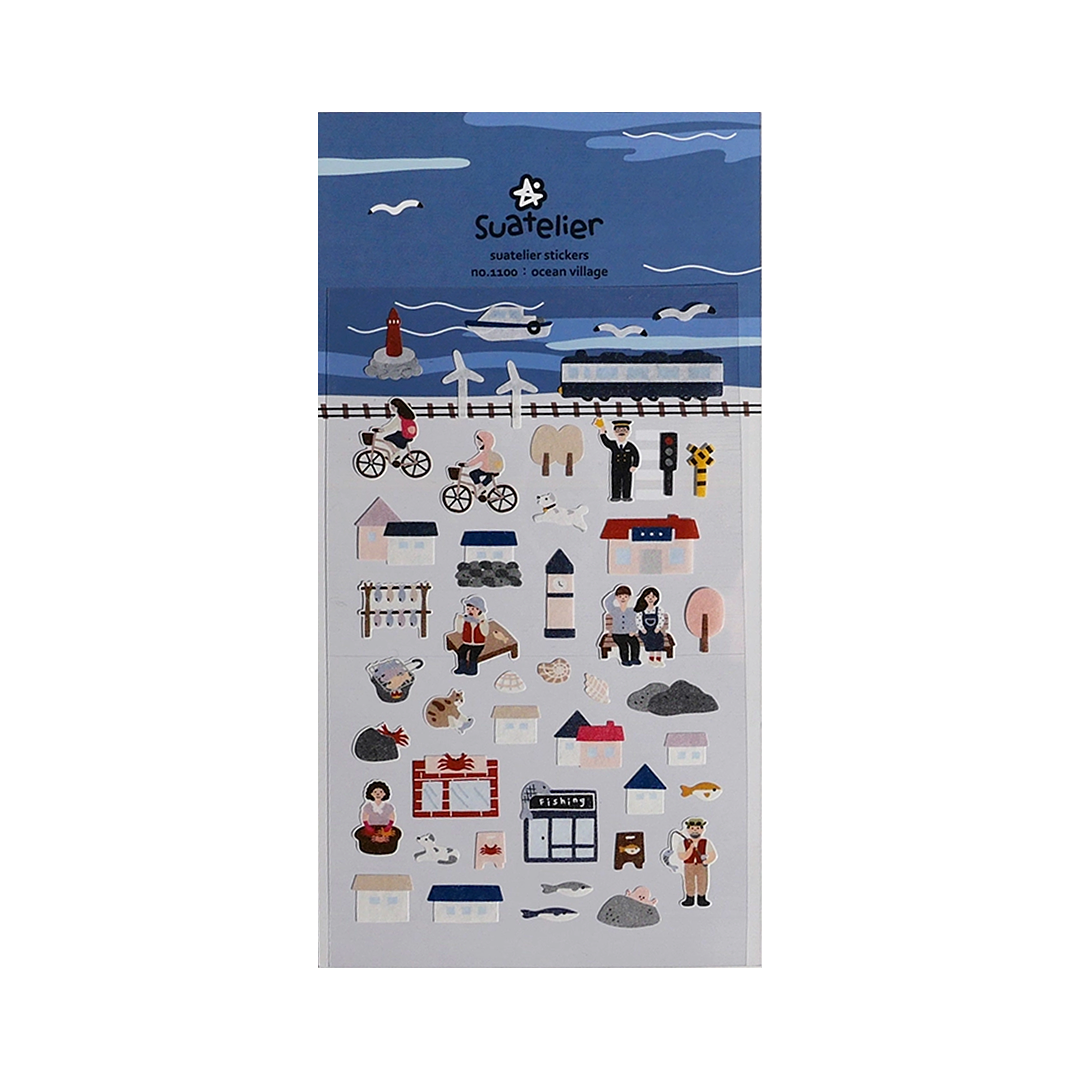 Suatelier Stickers | No. 1100 | Ocean Village - Simple Paper
