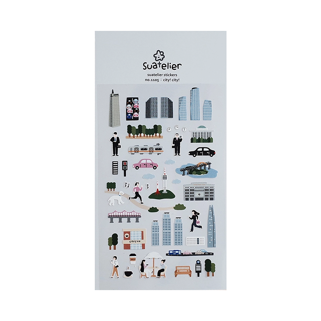 Suatelier Stickers | No. 1105 | City! - Simple Paper
