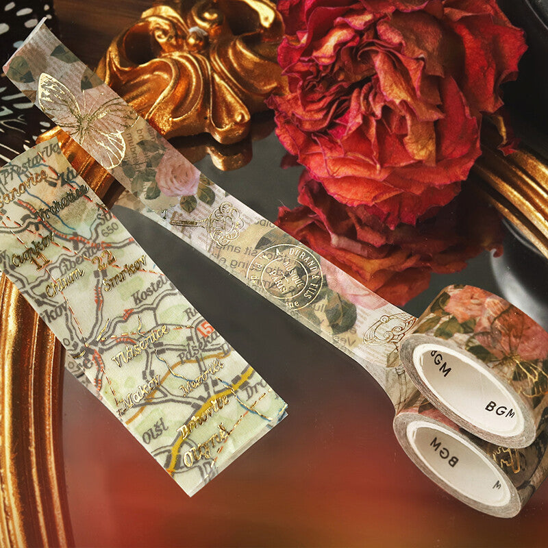 BGM Washi Tape | Life | Antique Map - Simple Paper