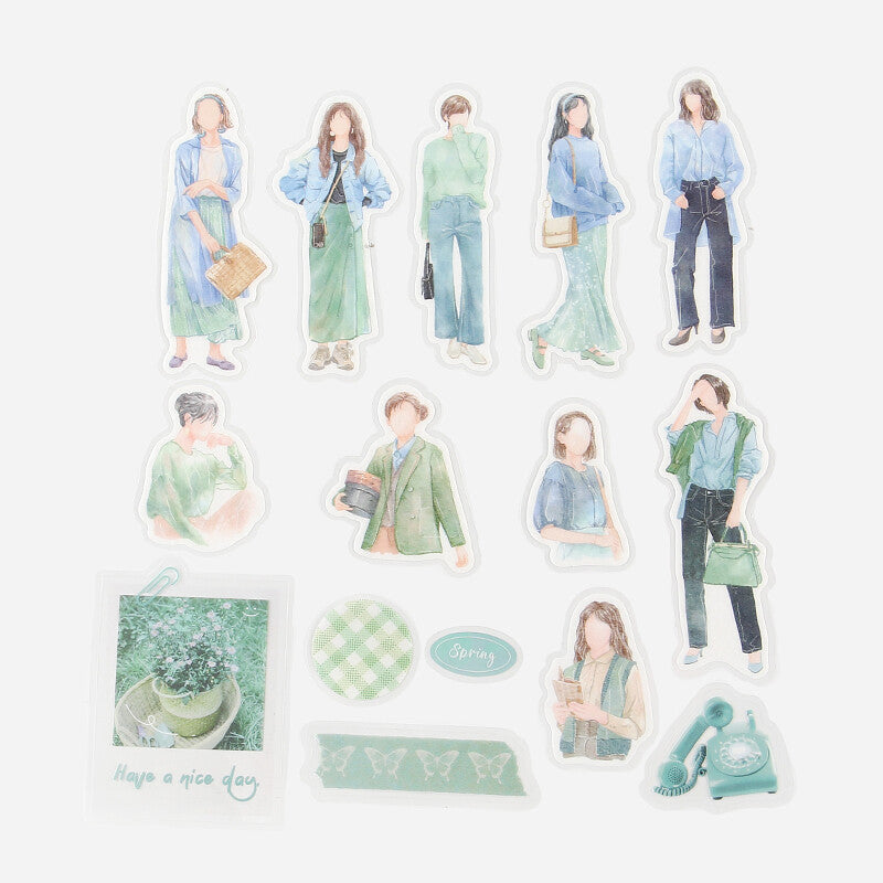 BGM Agenda Sticker Flake Stickers | Coordinate | Green - Simple Paper