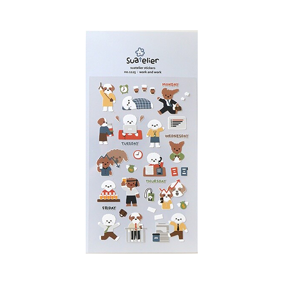 Suatelier Stickers | No. 1125 | Work and Work - Simple Paper