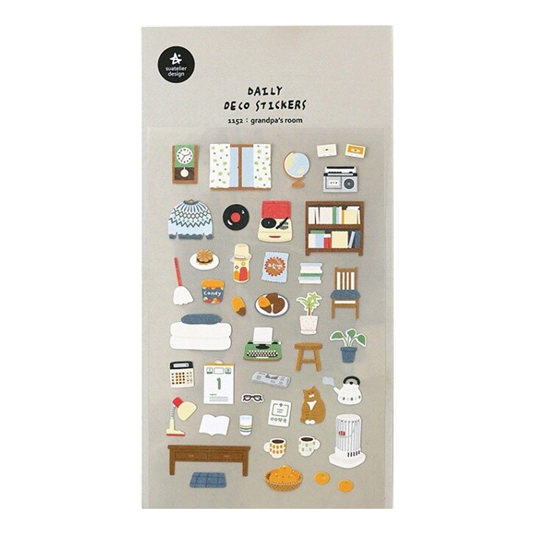 Suatelier Stickers | No. 1152 | Grandpa's Room - Simple Paper