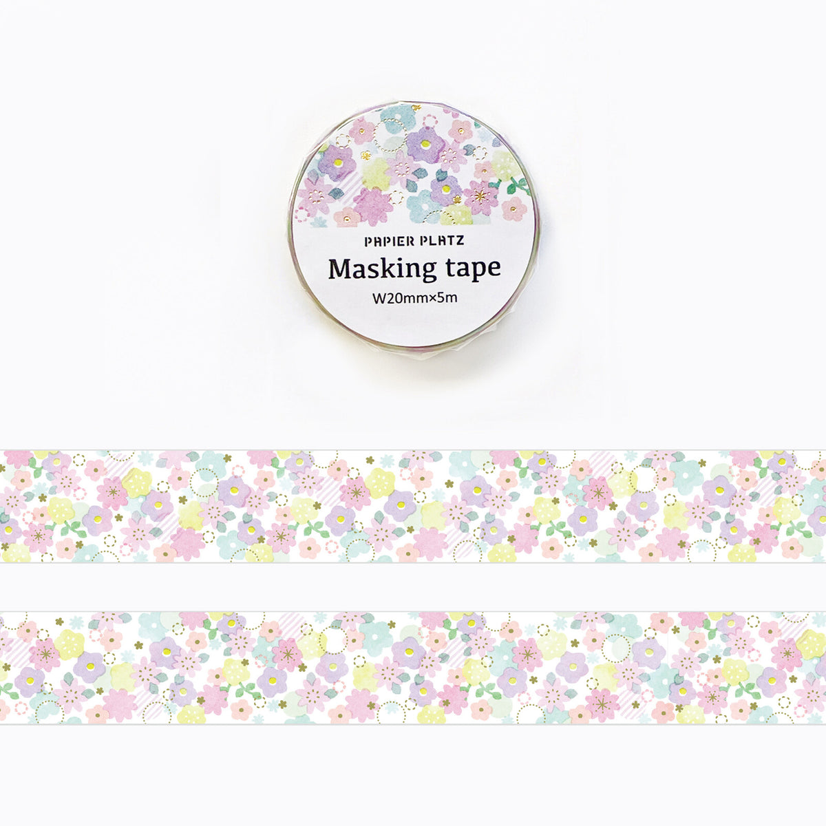 Papier Platz Gold Foiled Washi Tape Flower Shower 50-630