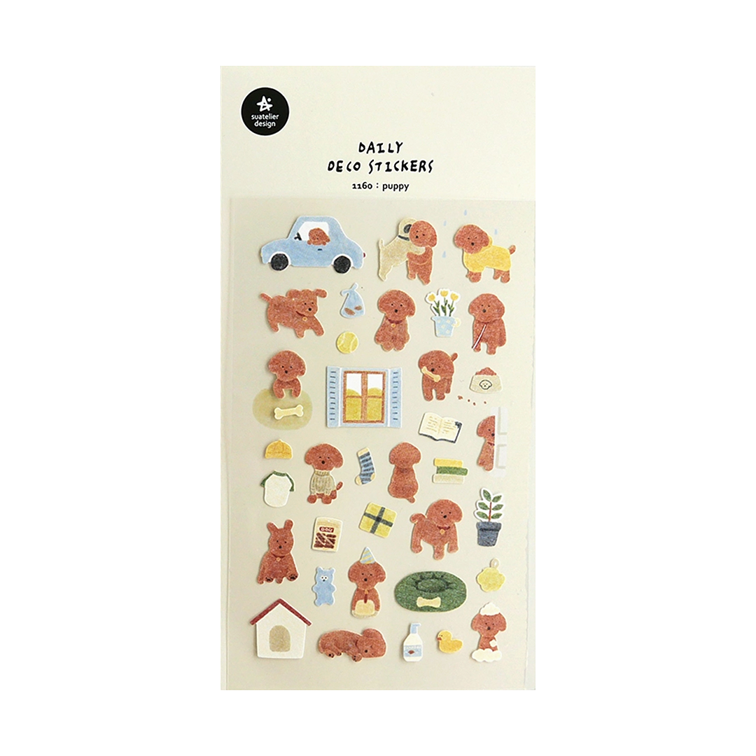 Suatelier Stickers | No. 1160 | Puppy - Simple Paper