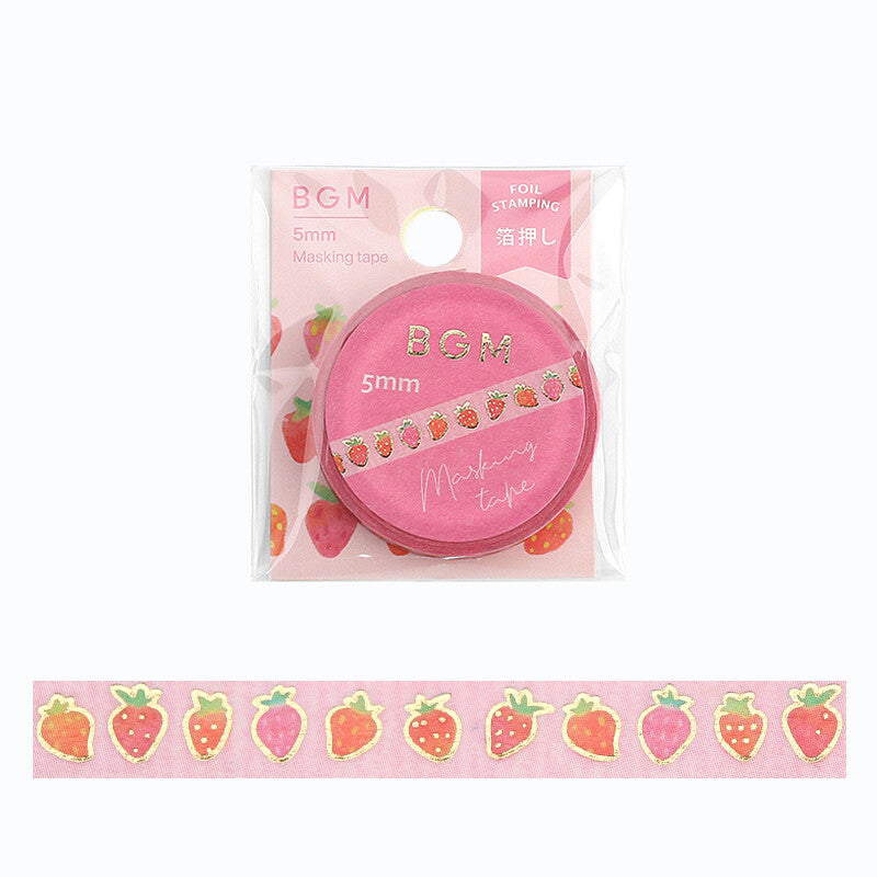 BGM Washi Tape | 5mm | Strawberry In Love - Simple Paper
