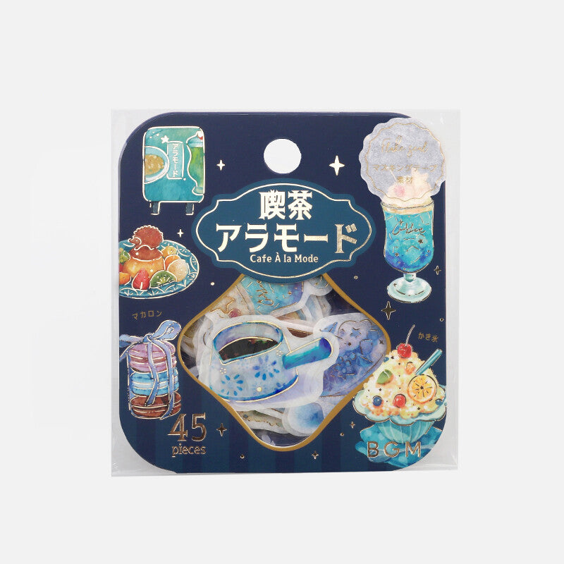 BGM Agenda Sticker Flake Stickers | Cafe A La Mode | Blue - Simple Paper
