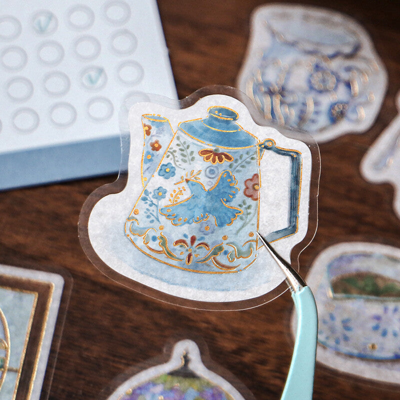 BGM Agenda Sticker Flake Stickers | Cafe A La Mode | Blue - Simple Paper