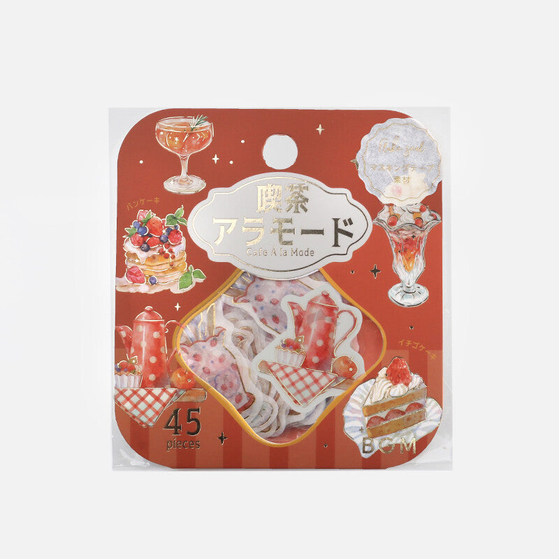 BGM Agenda Sticker Flake Stickers | Cafe A La Mode | Red - Simple Paper