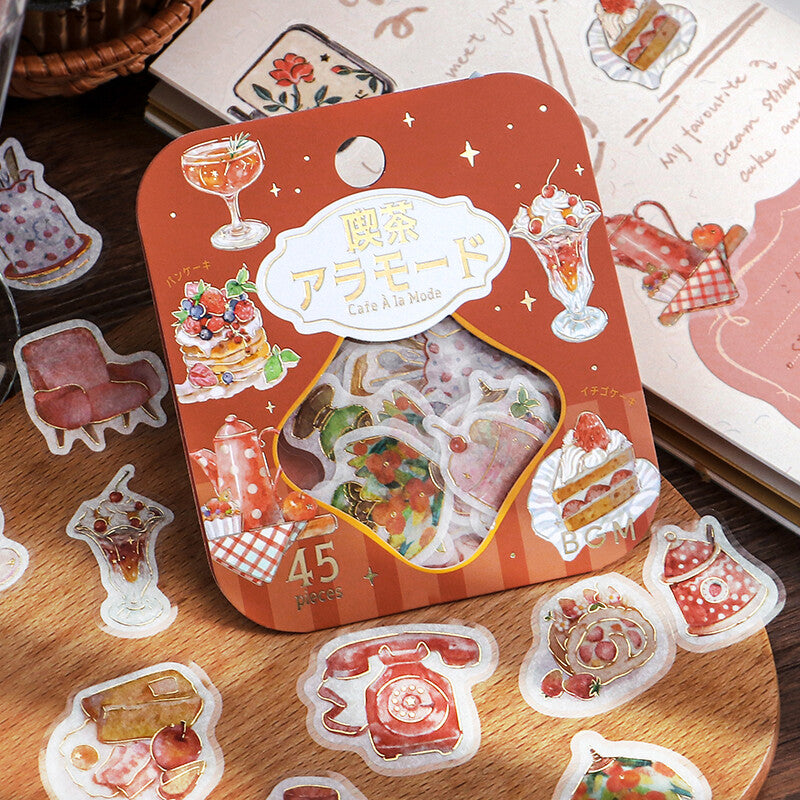 BGM Agenda Sticker Flake Stickers | Cafe A La Mode | Red - Simple Paper