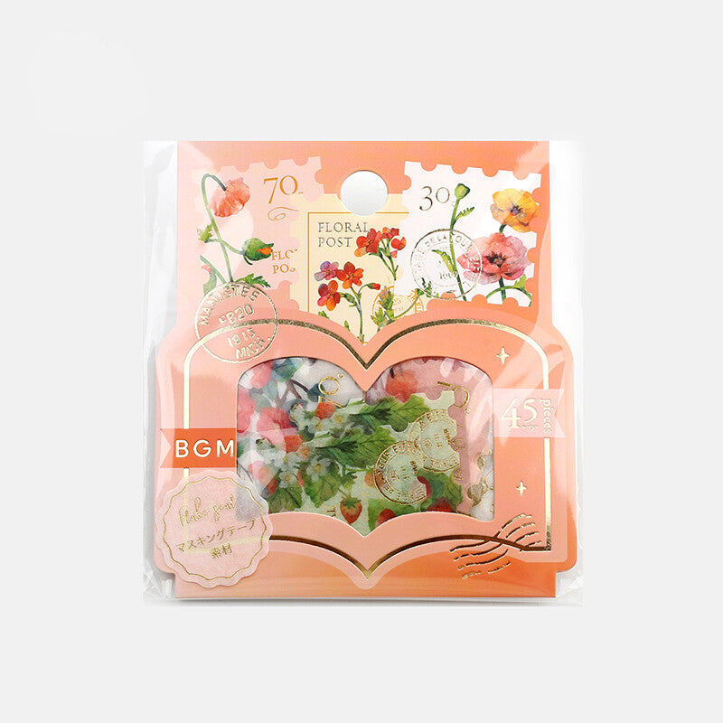 BGM Agenda Sticker Flake Stickers | Post Office Illustrated Book | Red - Simple Paper