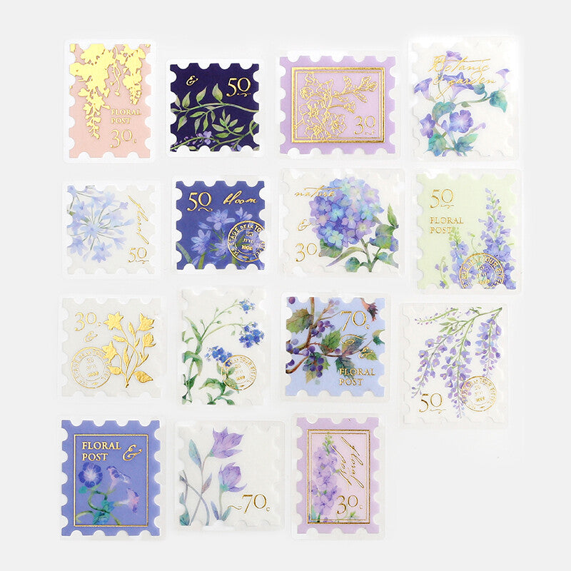 BGM Agenda Sticker Flake Stickers | Post Office Illustrated Book | Blue - Simple Paper