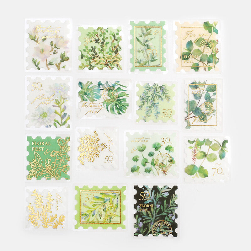 BGM Agenda Sticker Flake Stickers | Post Office Illustrated Book | Green - Simple Paper