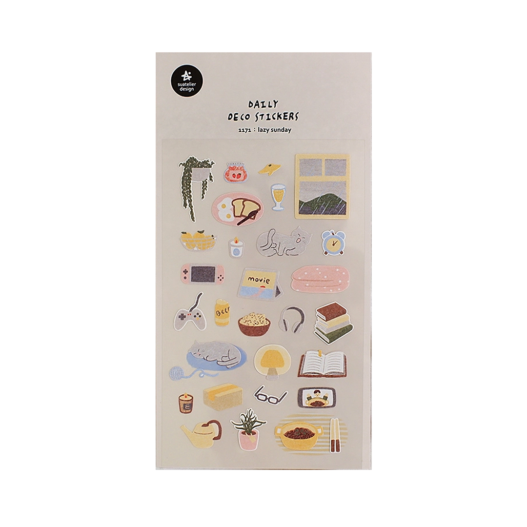 Suatelier Stickers | No. 1171 | Lazy Sunday - Simple Paper