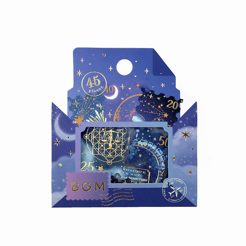BGM Agenda Sticker Flake Stickers | Post Office | Shooting Star - Simple Paper
