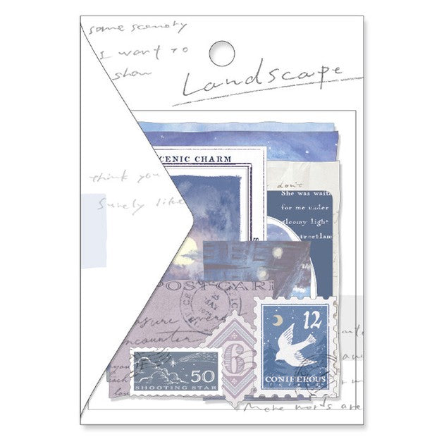Mind Wave Seal Landscape Sticker Flake | Moon Light - Simple Paper