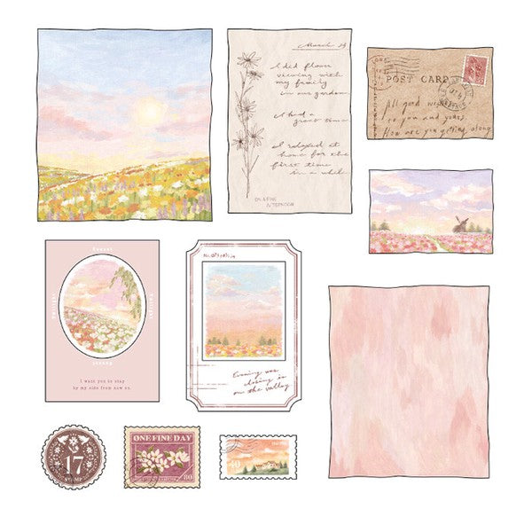 Mind Wave Seal Landscape Sticker Flake | Akane Cloud - Simple Paper
