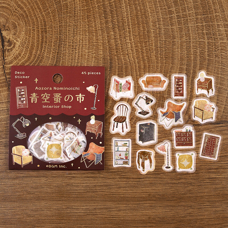 BGM Agenda Sticker Flake Stickers | Aozora Nominoichi | Interior Shop - Simple Paper