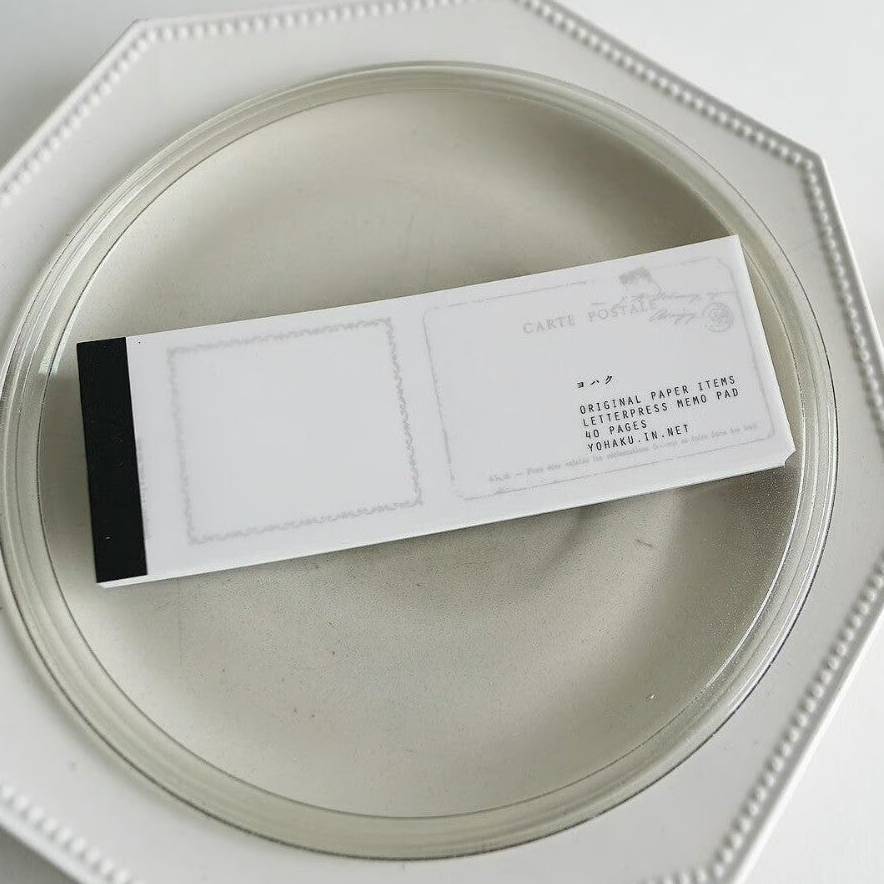 Yohaku Letterpress Ticket Style Memo | M-144 | Black - Simple Paper