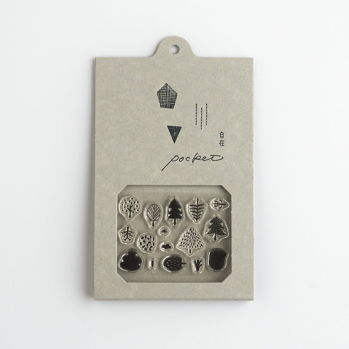 Nombre JIZAI Clear Stamp Pocket Trees 01