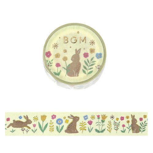 BGM Washi Tape Nordic Forest Flowers and Rabbit