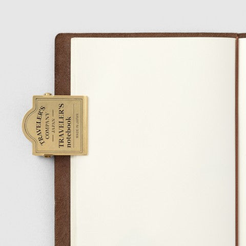 Traveler's Notebook Brass Clip | TRC Logo - Simple Paper