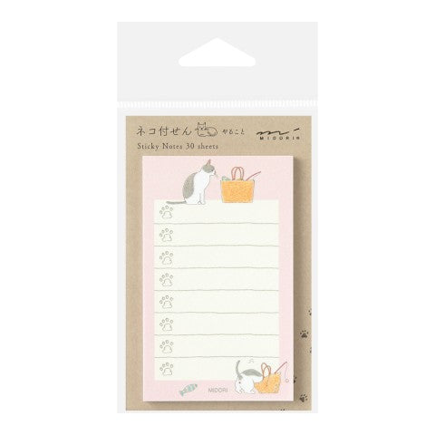 Midori Sticky Notes | To Do Cat Pink - Simple Paper