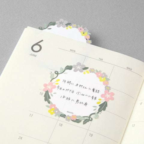 Midori Die Cut Sticky Notes | Wreath - Simple Paper