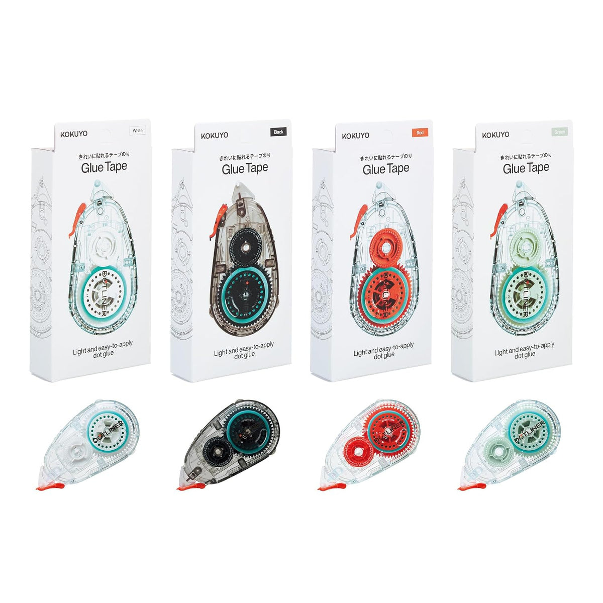 KOKUYO Dotliner™ Adhesive Tape Dot Liner Transparent Mechanism