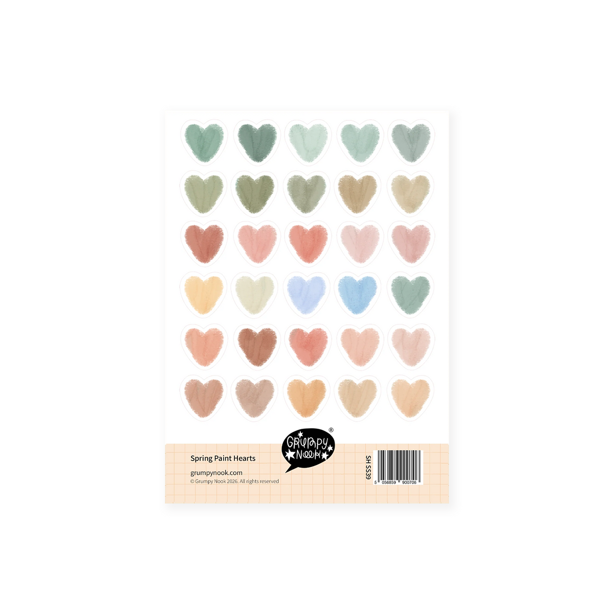 Grumpy Nook Stickers Spring Paint Hearts