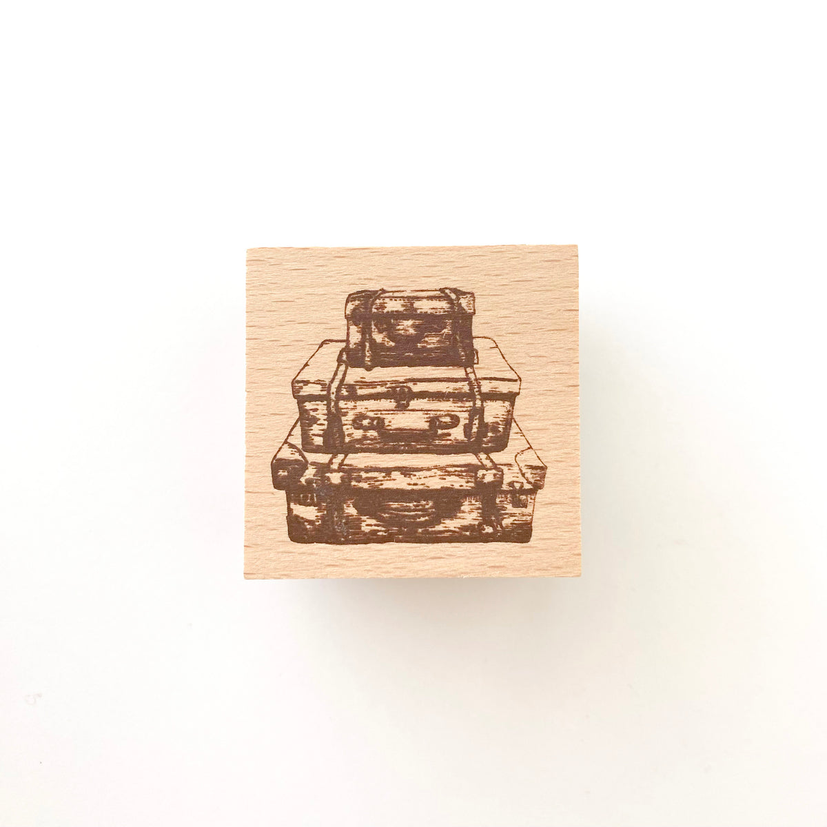 Arte Co Rubber Wood Stamp | Suitcases - Simple Paper