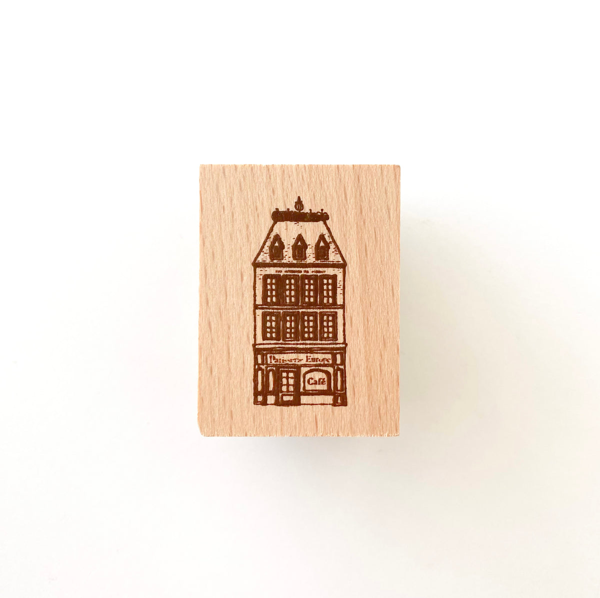 Arte Co Rubber Wood Stamp | Cafe Building - Simple Paper