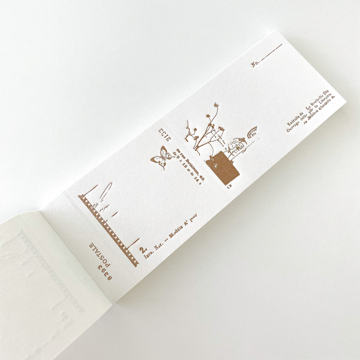 Yohaku Letterpress Ticket Style Memo | M-146 | Bronze - Simple Paper