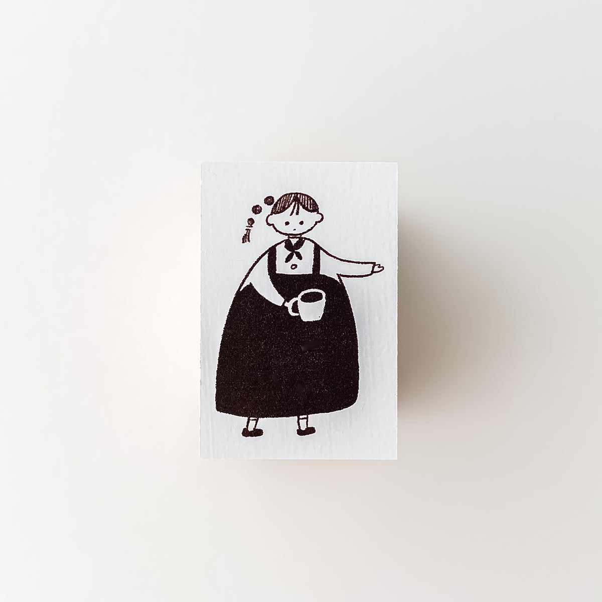 ranmyu Rubber Stamp | Girl With Coffee - Simple Paper