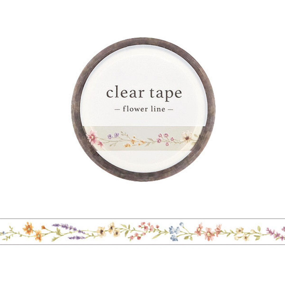 Mind Wave Clear Tape | 7mm | Flower Line - Simple Paper