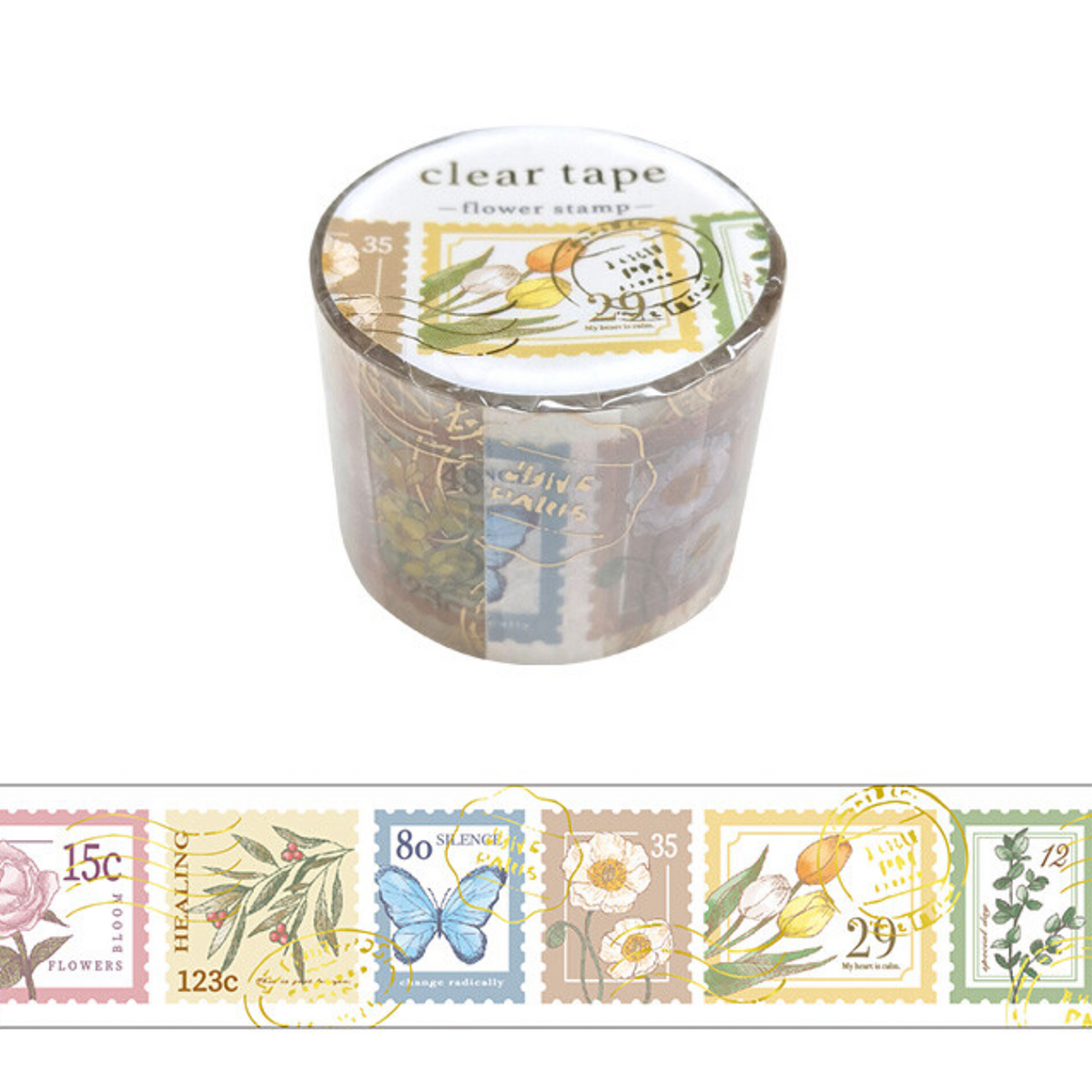 Mind Wave Clear Tape | Flower Stamp - Simple Paper