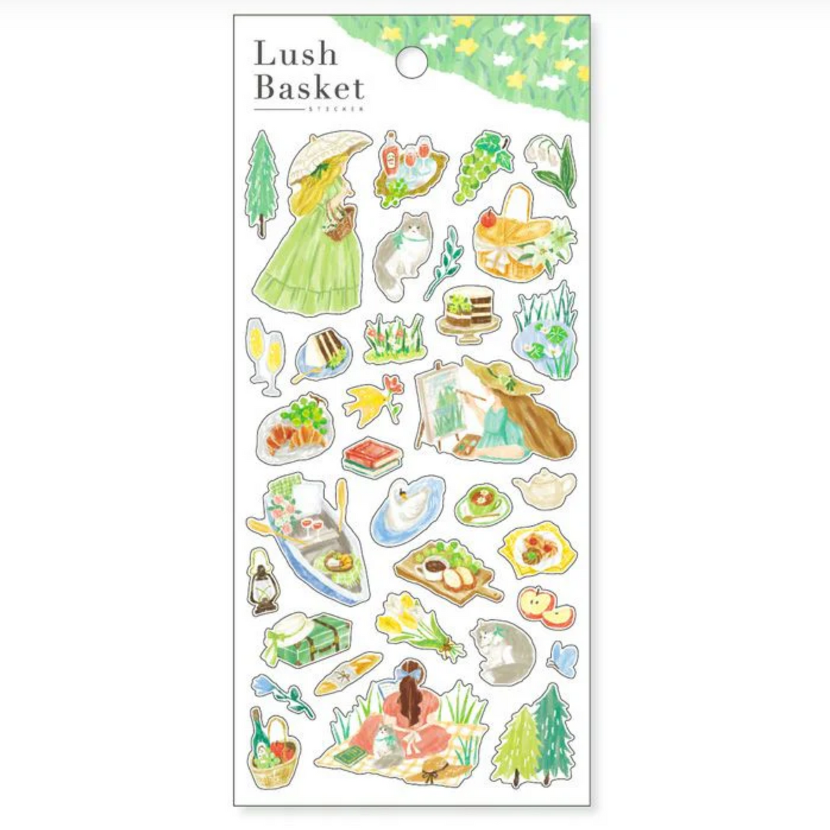 Mind Wave Stickers Lush Basket Green
