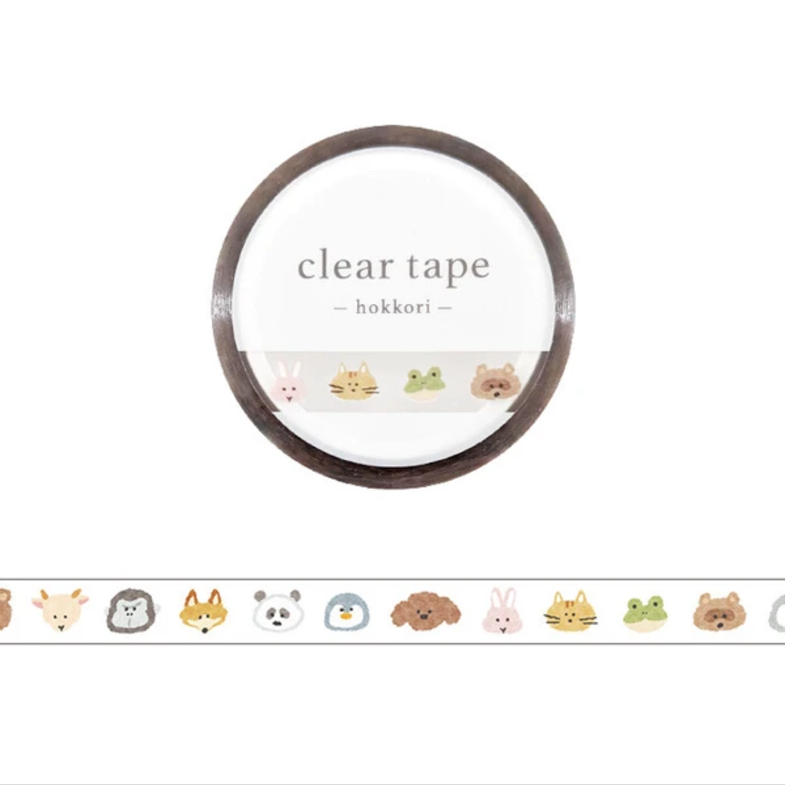 Mind Wave Clear Tape 7mm Hokkori Animals