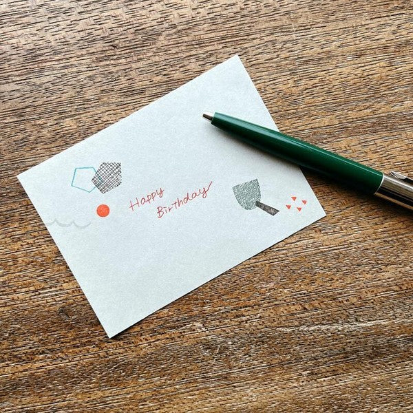 JIZAI POCKET clear stamp set shapes 02 by mizushima, compact Japanese stamp set with geometric circle, rectangle, and.