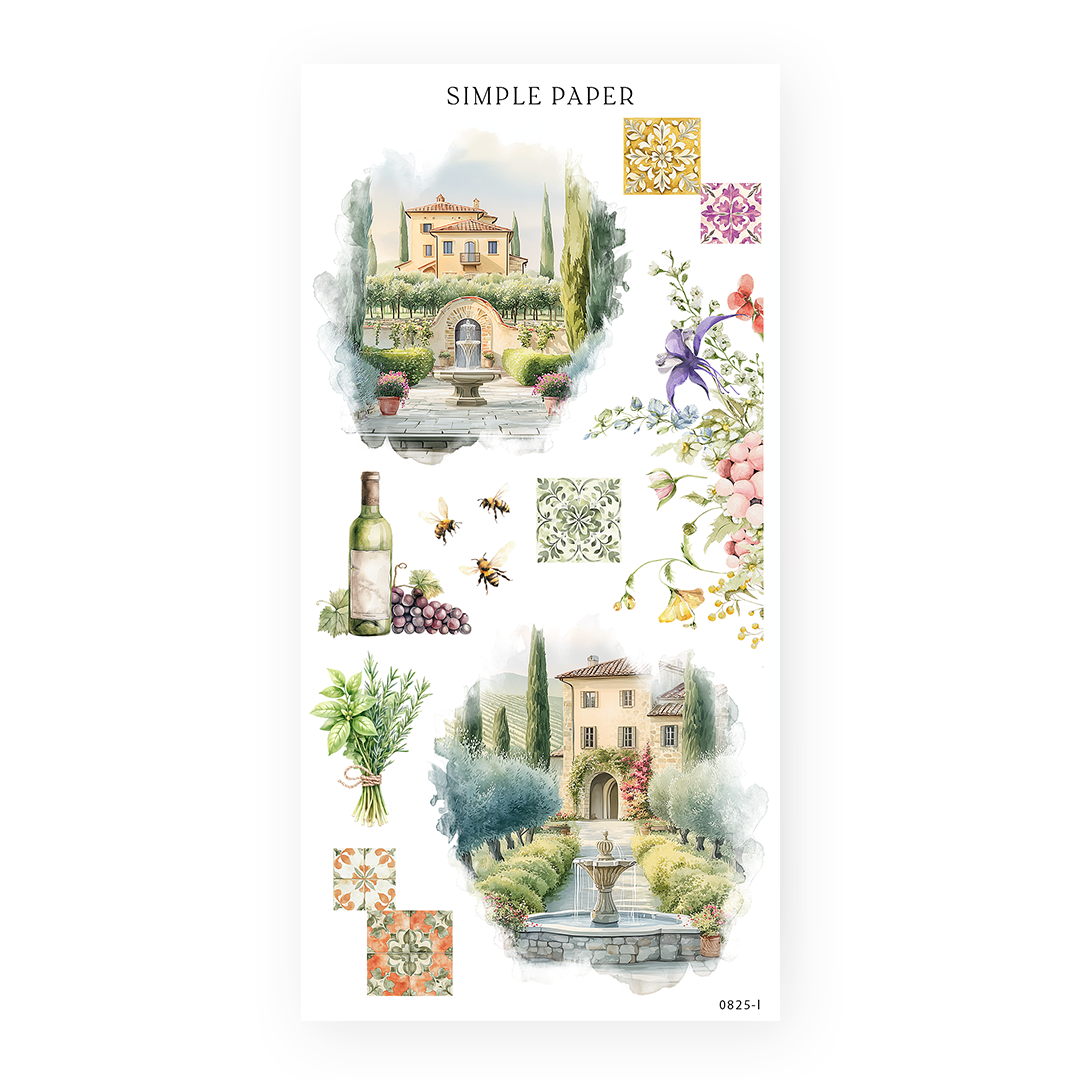 Letters From Tuscany – Tuscan courtyards, fountains, herbs, and summer tile accents