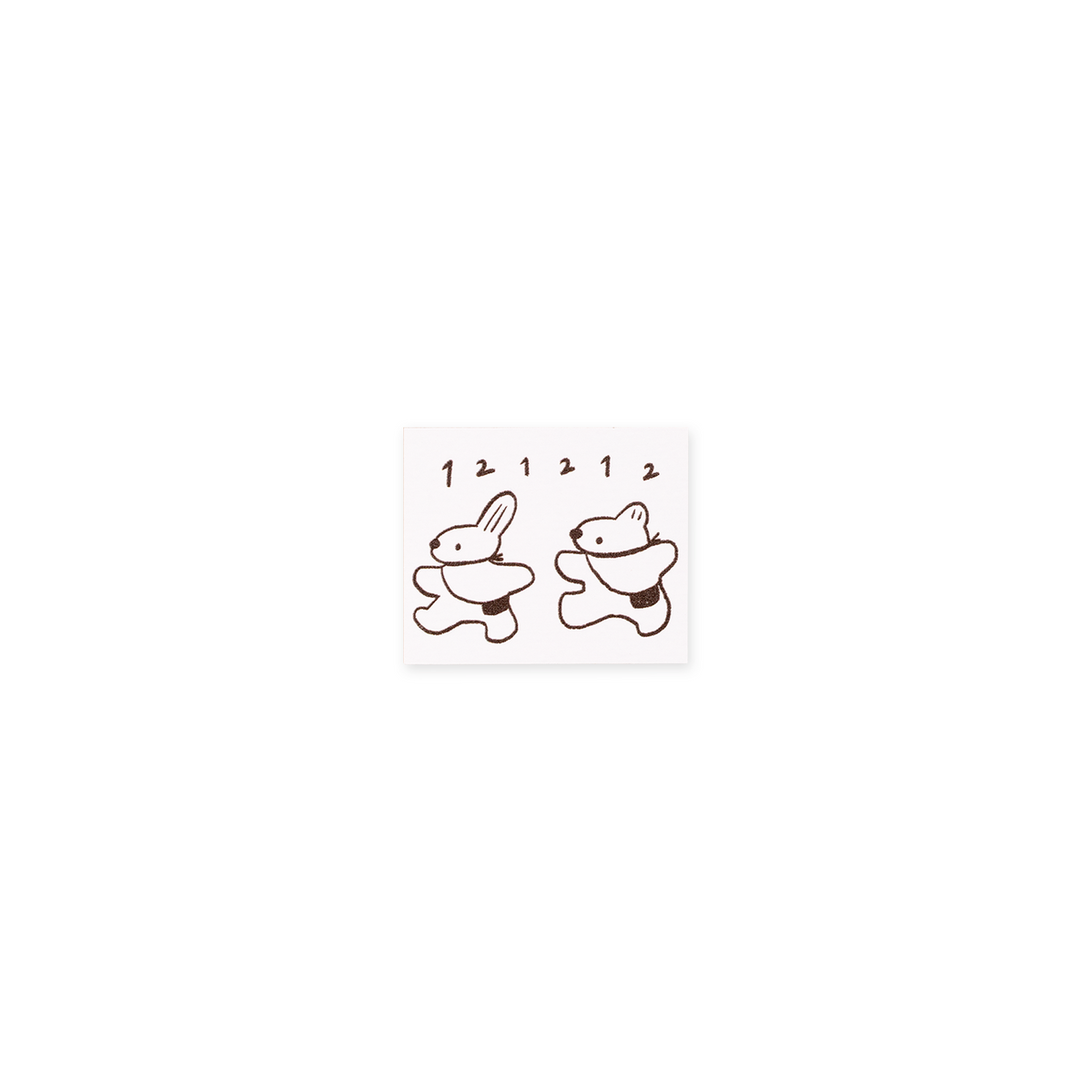ranmyu Rubber Stamp Bear And Rabbit Hopping