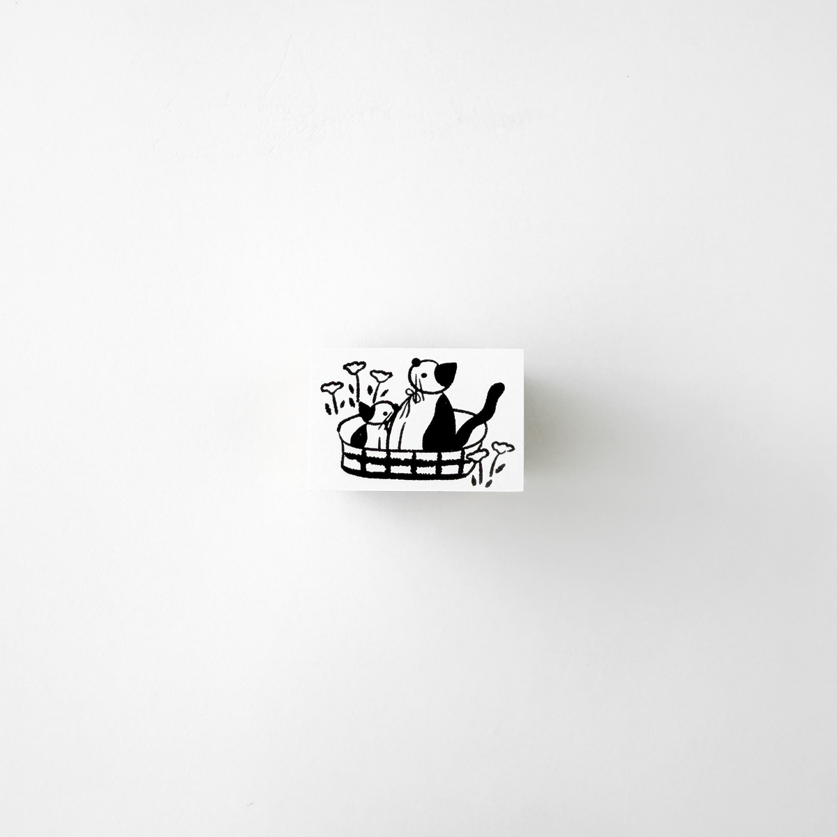 ranmyu Rubber Stamp Mama Cat & Kitten